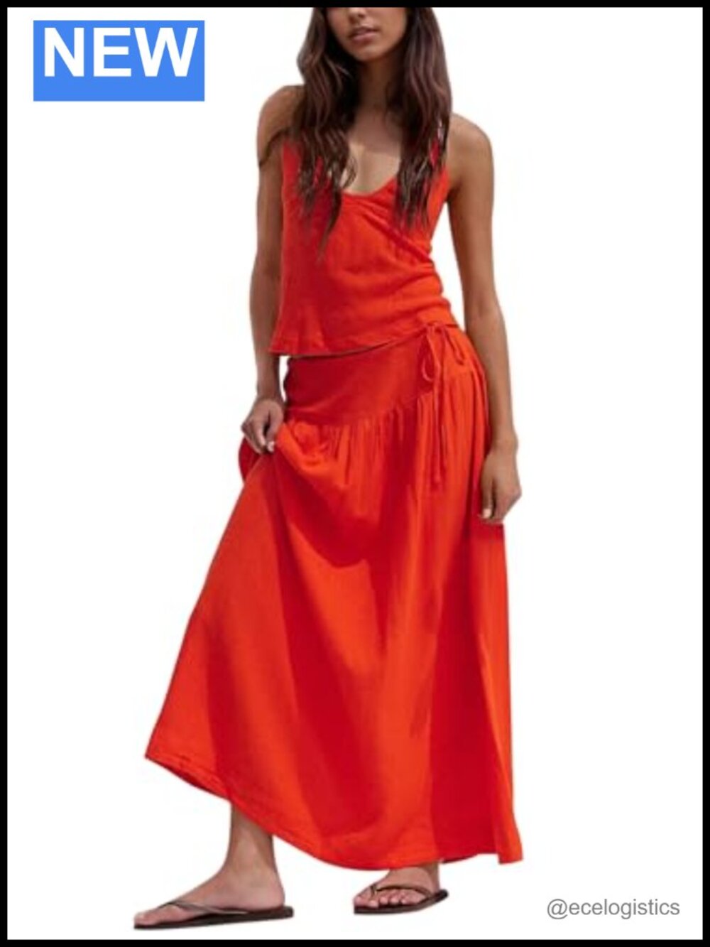 Women 2 Piece Skirt Set Sleeveless Backless Halter Cami Crop Top Flowy A Line